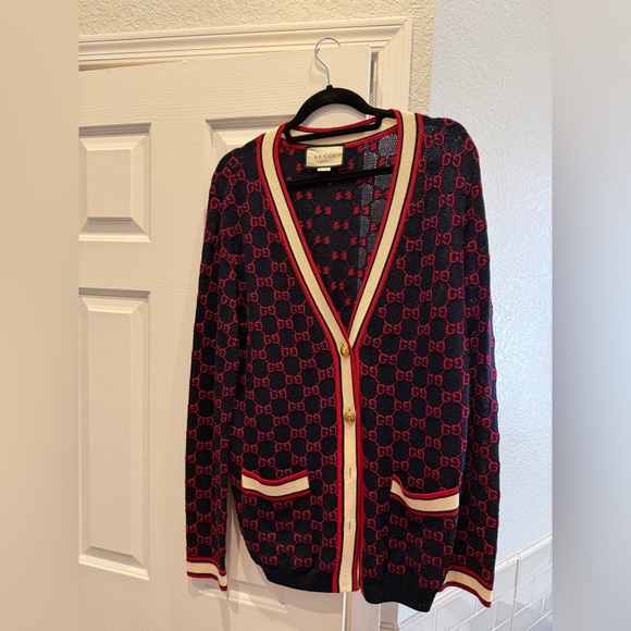 Gucci Jackets & Blazers - Gucci Blue and Red cardigan